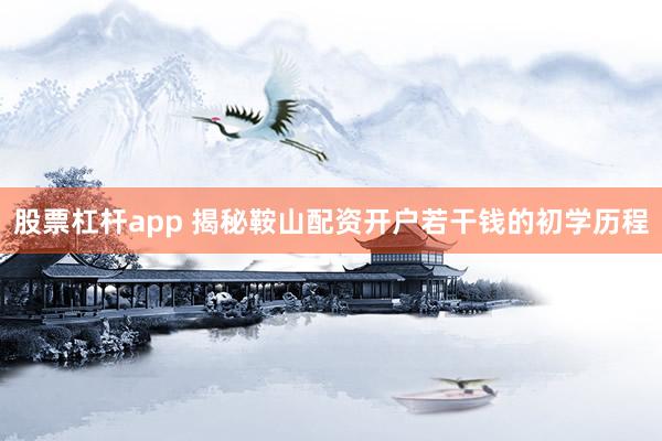 股票杠杆app 揭秘鞍山配资开户若干钱的初学历程